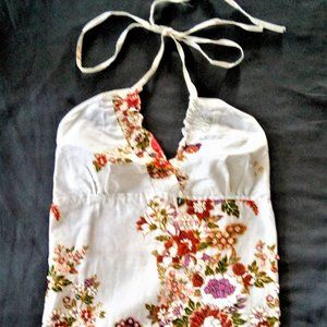 Elegant, stylish Halter Top. Beautiful embroidery with silk threads and beads.